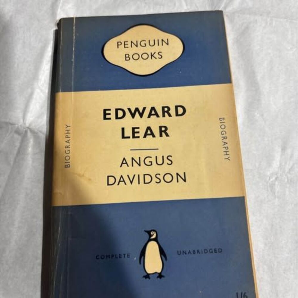 Vintage 1950 Edward Lear by Angus Davidson Penguin Books No. 747 Biography